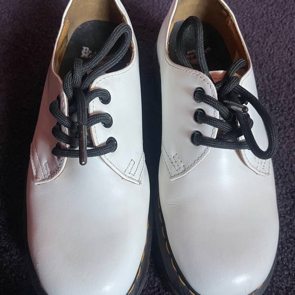 Dr. Martens White Dress Shoes with Black Laces - Picture 2 of 7
